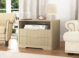 Nightstand with Charging Station, Smart Nightstand with Night Light,Bedside Tables with Storage W1321P399415