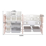 Kids Toy Storage Organizer, Toy Organizer with 2 Tier Bookshelf, Toy Storage with Shelf and 12 Toy W509P288473