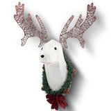 Lighted Christmas Wall Decor Reindeer Head, 39" Pre-lit 3D Rudolph Hanging Wreath for Front Door 30409245