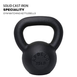 ZUN 25LBS Solid Cast Iron Kettlebells Ideal for Strength Training, Building Muscles 41528779