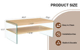 ZUN Double layered rectangular coffee table.The board is made of MDF with wooden stickers, with W1151P183723