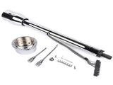30" Chrome Tilt Street Rod Floor Shift Steering Column with Wheel Adapter No Key 49108082