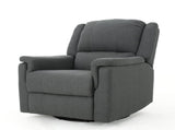 Charcoal Fabric Glider Recliner with Swivel, Manual Reclining Chair 61368.00CCL