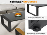 Coffee Table - Powder-Coated Aluminum and Glass Lightweight Table- Versatile Use- Rectangular - Gray B082P232965