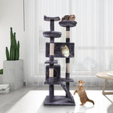 ZUN Cat Tree Cat Tower with Scratching Ball, Plush Cushion, Ladder and Condos for Indoor Cats, Gray W2181P147631