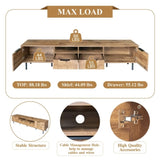 Mid Century TV Stand 2 Drawers, Media Console Table for TVs up to 85'', Entertainment Center N710P193724P