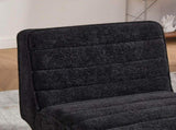 24.4" Wide Modern Upholstered Armless Chair with Rubber Wood Legs, Chenille Accent Chair for Living W3098P308776
