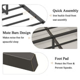 Full size bed frame, wooden platform bed frame, with storage and 2 USBs, no noise, no need for box W636P315847