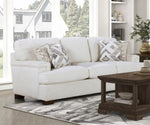 ZUN Modern Elegance Comfort Sofa Cream Chenille Fabric Upholstery Decorative Pillows Solid Wood Living B011P256682