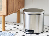 1.3 gal Stainless Steel Bathroom Wastebasket with Removable Liner 59295646