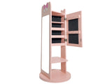 Pink, bow-themed, MDF painted finish, 1-door, 1-shelf, rotatable base, 98506824
