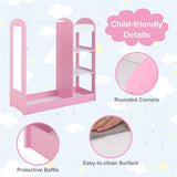 Pink Kids Wardrobe - 37"x15"x39.5" Size, 1 Solid Wood Hanger 1 Upper Shelf 2 Bottom 63793997