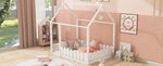 ZUN (Slats are not included) Full Size Wood Bed House Bed Frame with Fence,for Kids,Teens,Girls,Boys 06130531