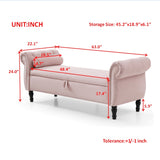 Aijia 63" Velvet Multifunctional Storage Rectangular Sofa Stool Buttons Tufted Nailhead Trimmed W111749321