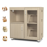 Hamster Cage, Small Animal Cage for Chinchilla/Rat, 4-Tier Guinea Pig Cage Wood with Acrylic W1850P168642