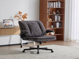 Criss Cross Legged Office Chair with Flip-Up Back Built-In Dynamic Airbag Lumbar Support, Wide Seat 48799744