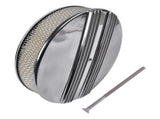 14" x 3" Half Finned Aluminum Air Cleaner With Recessed Base and Paper Element Polished 07538386