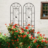 2 Pack Metal Garden Trellis 86.7" x 19.7" Rustproof Trellis for Climbing Plants Outdoor Flower W1586P268029