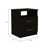 Brookeline 2-Drawer 1-Shelf Rectangle Nightstand Black Wengue B06280324