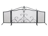 Onyx 3-Panel Iron Fireplace Screen 54" x 31.5", Black Finish N775P386819B