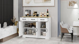 Farmhouse Buffet Cabinet Storage Sideboard with 3 Drawers and 3 Doors for Dining Living Room Kitchen W282138084
