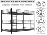 Heavy-duty triple frame bed with built-in ladder and full-length railing, floor safe for W1935P330699