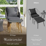 ZUN K&K 5 Pieces Patio Furniture Chair Sets, Patio Conversation Set With Wicker Cool Bar Table, WF324995AAG