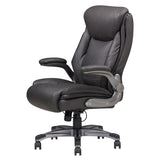 ZUN Classic Gray Bonded Leather Upholstered Office Chair with Adjustable Armrest, Height and 360 Degree B011P204481