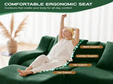 Soft Teddy Fabric Boneless Sofa,No Assembly Required Streamlined Design,Anti-Slip Design 32D High W714P357241