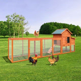 122Large Wooden Chicken Coop,Outdoor Hen House with Nesting Box ,Wire Fence Poultry Cage W773P326842
