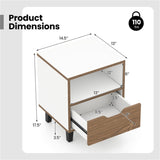 2-Pack Color Blocking Nightstands - 3-Tier Storage , Unique Wood Grain 08509714