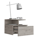 ZUN Adele Floating Nightstand with Drawer and Open Storage Shelves B200P188832