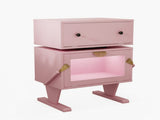 20.7" Wide Pink Robot LED Nightstand with 360&deg Rotating Drawer - Modern End Table 98587813