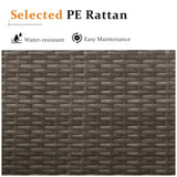 2 Pieces Patio Furniture Sets with Coffee Table PE rattan Water Resistance - Grey B082P195473
