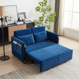 MH 54" Modern Convertible Sofa Bed with 2 Detachable Arm Pockets, Velvet Loveseat Multi-position W1193P254898