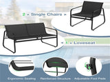 4-Piece Outdoor Conversation - 2 Chairs 1 Loveseat 1 Coffee Table,Patio Furniture 33613293