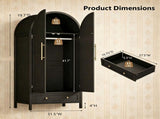 () Wardrobe with 2 Doors 1 Drawer and Rounded Top Design Particleboard 69144391