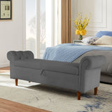 Multifunctional Storage Rectangular Sofa Stool- Gray 12224347
