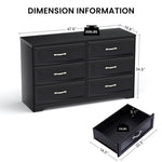 ZUN Modern 3 Drawer Bedroom Chest of Drawers with 6 Drawers Dresser, Clothes Organizer -Metal Pulls for W1668P162670