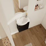 Soft Close Doors Bathroom Vanity With Sink,16 Inch For Small Bathroom W999140772