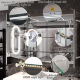 Smart LED Medicine Cabinet with Built-in High-Power Outlet 36*36inch Stepless Dimming & Anti-Fog W637P148122