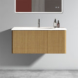 U088-Etna36W-306 Etna 36"Striped Natural Oak Bathroom Vanity with White Ceramic Sink, Wall Mounted W1865P293618