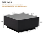 ZUN ON-TREND Square High Glossy Coffee Table with 16-color LED Strip Lights, Modern Center Table with N721P191980B