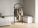 Clothing Rack, Golden Metal Freestanding Heavy Duty Clothes Rack with Marble Base, Multipurpose 92473951