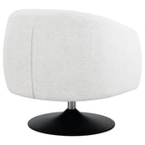 Beige and Matte Black Upholstered Swivel Accent Chair B062P145618