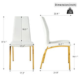 Modern PU seat dining chair Living room chair Upholstered chair, gold-plated metal legs design, W210P226024