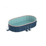1.8m oval free inflatable garden PVC swimming pool dark blue W2710P337292