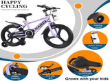 Kids Bike 16 Inch High Carbon Steel Frame, Magnesium Alloy Wheels, Training Wheels with Night 06555043