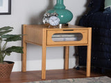 Modern Transitional Natural Brown Bamboo Wood 1-Drawer End Table 91721058
