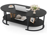 2-Tier Coffee Table with Metal Frame, 1005045 cm Robot Vacuum Friendly Accent Table, 88 lbs 39025537